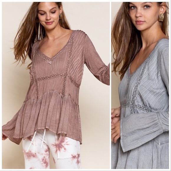 POL Stone Grey Tie Up Top - Picture 9 of 13